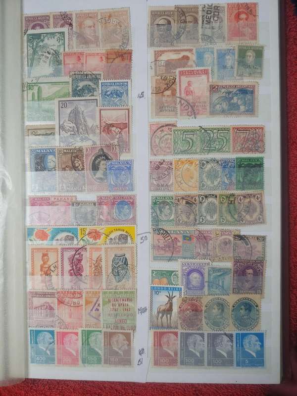 USED A4 DAVO STOCKBOOK FULLI LOADED WITH WORLD STAMPS 8/16 PAGES