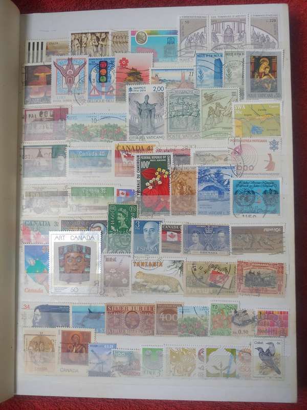 USED A4 LIGHTHOUSE STOCKBOOK LOADED WITH WORLD STAMPS 16/32 PAGES
