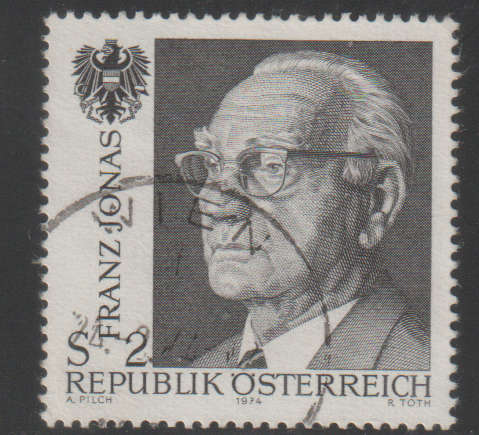 AUSTRIA 1974 In Honor of the Late Federal President Dr. H.C. Franz Jonas (1899-1974) UNH SG 1712