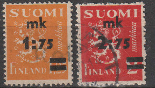 FINLAND 1940 Overprint ULH  SG 341/2