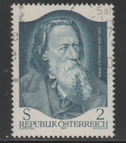 AUSTRIA 1974 The 100th Anniversary of the Death of Franz Stelzhamer UNH SG 1713