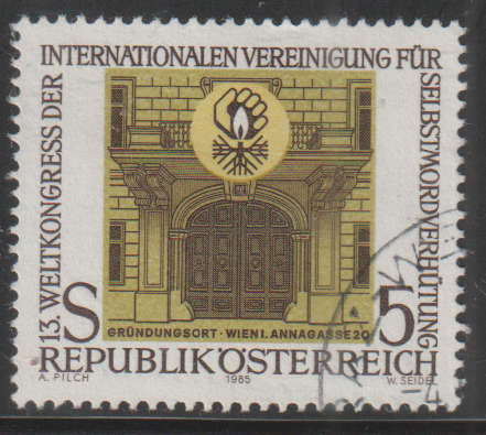 AUSTRIA 1985 The 8th World Congress of the International Association for Suicide PreventiUNH SG 2058