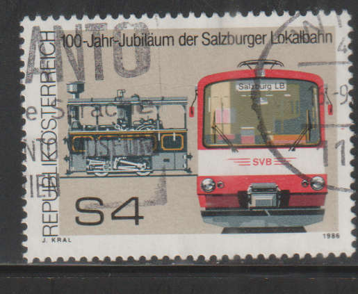 AUSTRIA  1986 The 100th Anniversary of the Salzburg Regional Trains UNH SG 2099