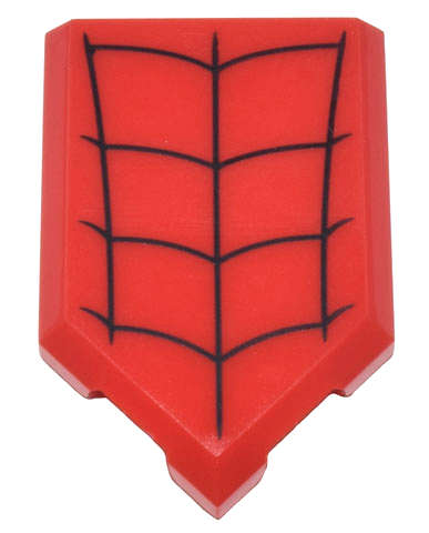 Lego (USED) ~Tile, Modified 2 x 3 Pentagonal with Black Spider Web Pattern