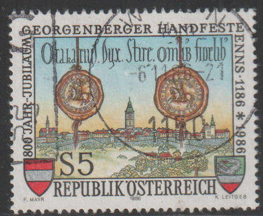 AUSTRIA 1986 The 800th Anniversary of the Georgenberger Handfeste UNH SG 210