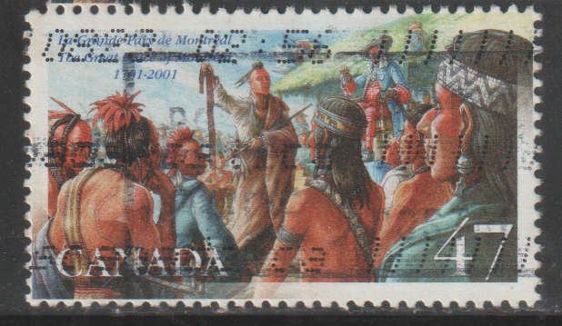 CANADA 2001 The 300th Anniversary of Great Peace Treaty of Montreal between American InULH SG 2096
