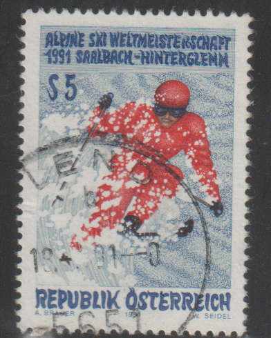 AUSTRIA 1991 Alpine World Ski Championship in Saalbach UNH SG 2250