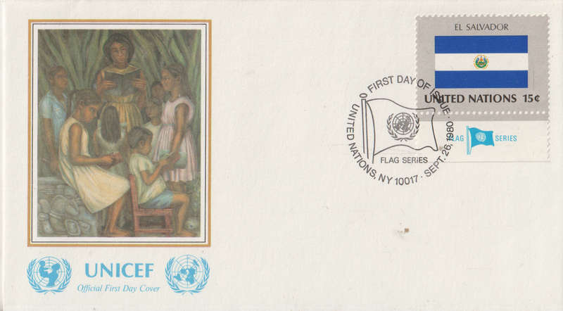 UNICEF FDC 1980 EL SALVADOR  CLEAN IN HAWID STRIP