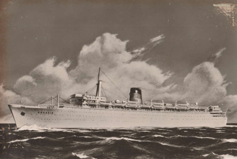 SHIPS OF THE WORLD POST CARDS QSS ARKADIA