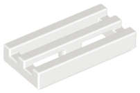 LEGO USED Tile Modified 1 x 2 Grille with Bottom Groove WHITE