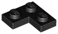 LEGO USED Plate 2 x 2 Corner BLACK