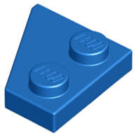 Lego (USED) ~Wedge, Plate 2 x 2 Right BLUE