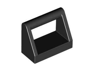 LEGO USED Tile Modified 1 x 2 with Bar Handle BLACK