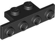Lego (UESD) ~ Bracket 1 x 2 - 1 x 4 with Rounded Corners at the Bottom ~ [Black]