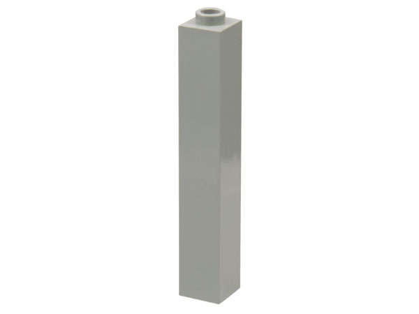 ORIGINAL LEGO Brick 1 x 1 x 5 - Hollow Stud USED LIGHT GRAY