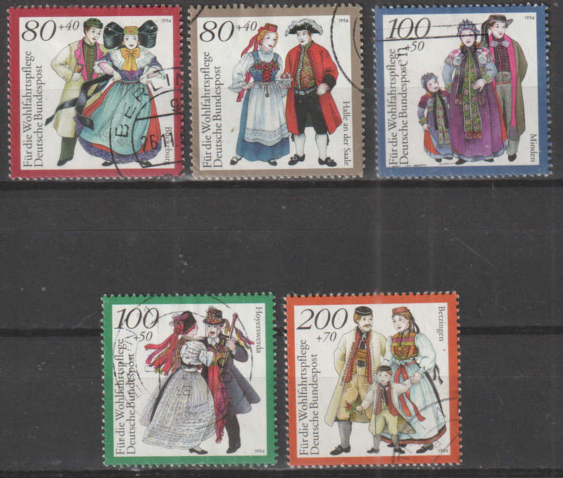 GERMANY 1994 Charity Stamps - Costumes ULH SG 2598-2602