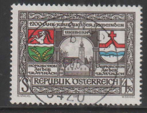 AUSTRIA 1985 The 1200th Anniversaries of the Towns of Weibern-Hofkirchen and Taufkirchen UNH SG 2065