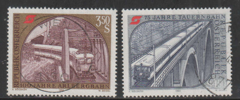 AUSTRIA 1984 Railway Anniversaries UNH SG 2027/8