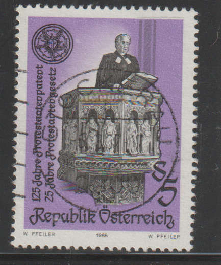 AUSTRIA 1986 The 125th Anniversary of the Protestant Patent UNH SG 2107