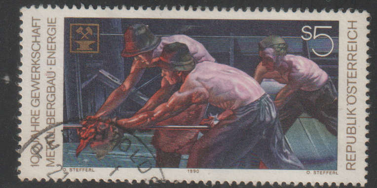 AUSTRIA 1990 The 100th Anniversary of Union of Metal and Mining Authority UNH SG 2245