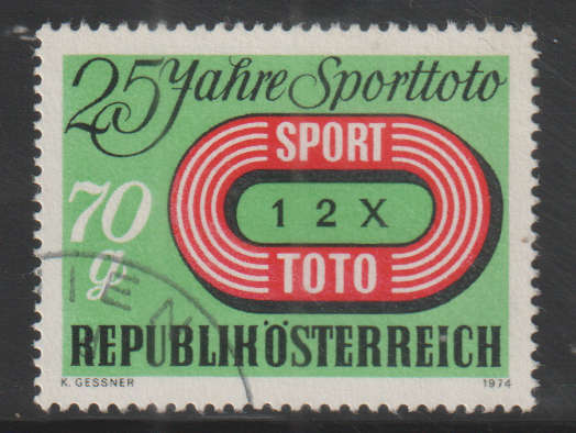 AUSTRIA 1974 The 25th Anniversary of the Sports Pool UNH SG 1721