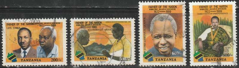 TANZANIA 2000 The 1st Anniversary of the Death of Julius Nyerere, 1922-1999 VFU SG 2190-3