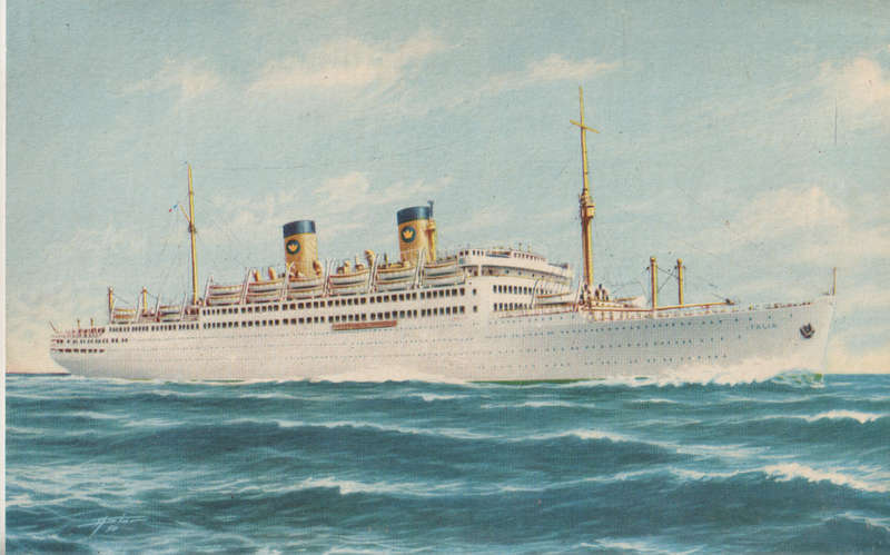 SHIPS OF THE WORLD POST CARDS MS ITALIA