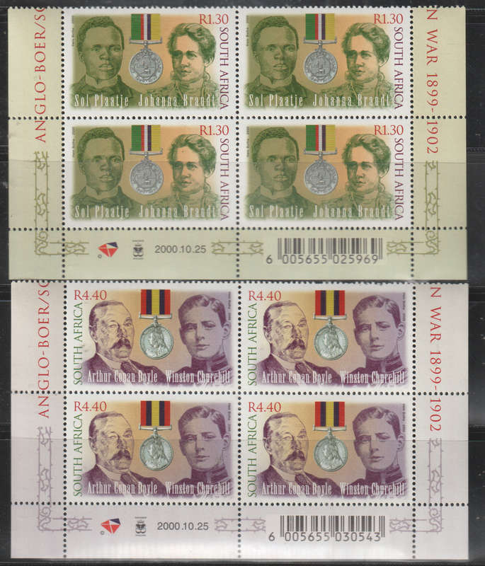 SOUTH AFRICA 2000 The 100th Anniversary of the Anglo-Boer War - Authors UMM BLOCK SACC 1291/2