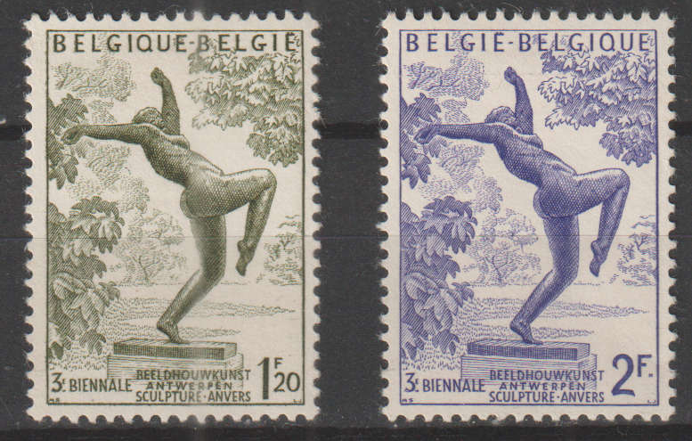 BELGIUM 1955 Sculpture exhibition MM SG 1557/8