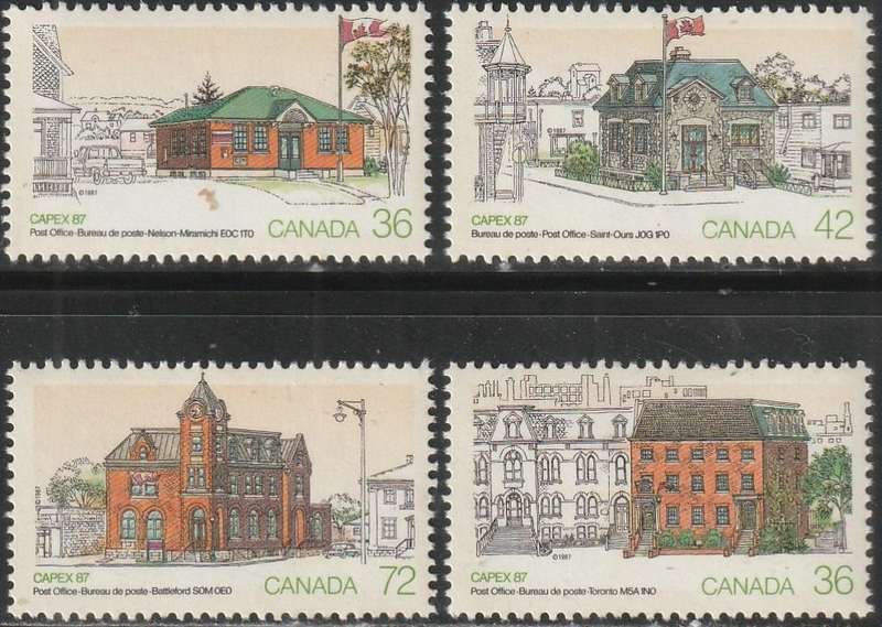 CANADA 1987 "Capex '87" International Stamp Exhibition, Toronto - Post Offices UMM SG 1227-30