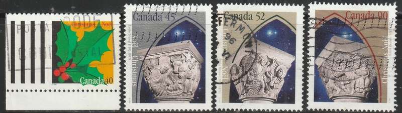 CANADA 1995 Christmas - Sculptured Capitals from Ste.Anne-de-Beaupre Basilica ULH SG 1667-70