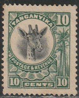 TANGANYIKA 1922 -1925 Giraffe VFU SG 75