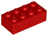 LEGO USED Brick 2 x 4 RED