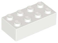LEGO (USED) ~ Brick 2 x 4 ~ WHITE