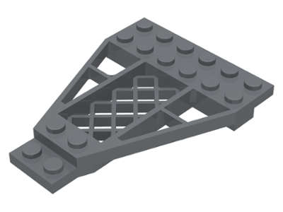 ORIGINAL LEGO (USED) Wedge, Plate 8 x 6 x 2/3 with Grille DARK BLUEISH GRAY