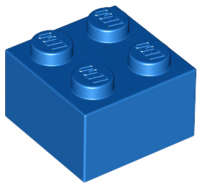 Lego (USED) ~ Brick 2 x 2 ~ BLUE