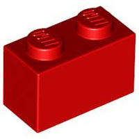 USED LEGO Brick 1 x 2 RED