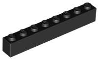 Lego (UESD) ~ Brick 1 x 8  ~ [Black]