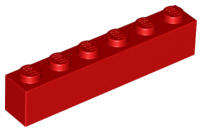 USED LEGO Brick 1 x 6 RED