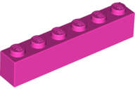 Lego (USED) ~ Brick 1 x 6 ~ [Dark Pink]