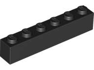Lego (UESD) ~ Brick 1 x 6 ~ [Black]