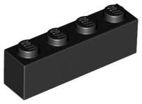 Lego (UESD) ~ Brick 1 x 4 ~ [Black]