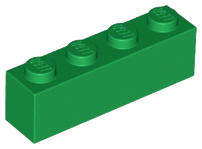 USED LEGO Brick 1 x 4 GREEN