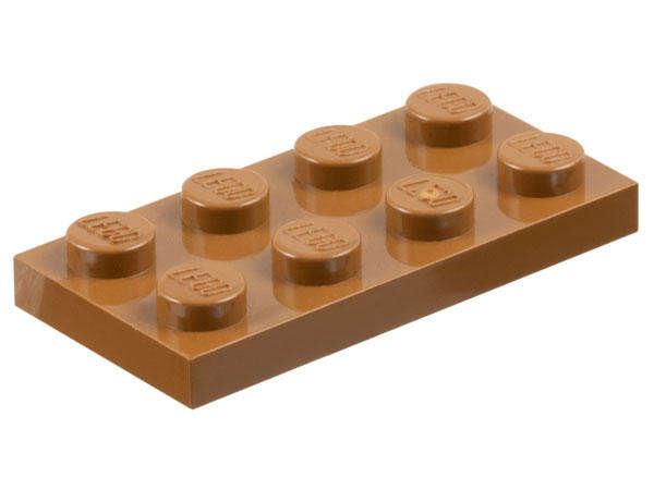 USED LEGO Plate 2 x 4 LIGHT BROWN