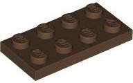 USED LEGO Plate 2 x 4 BROWN