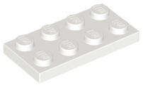 USED LEGO Plate 2 x 4 WHITE