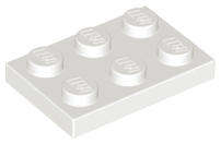 USED LEGO Plate 2 x 3 WHITE