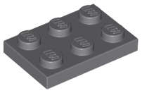 Lego (USED) ~Plate 2 x 3 DARK BLUEISH GRAY