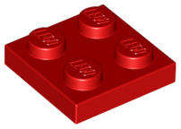 USED LEGO Plate 2 x 2 RED