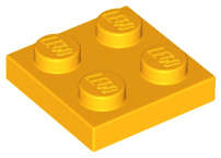 Lego (USED) ~Plate 4 x 4 YELLOW